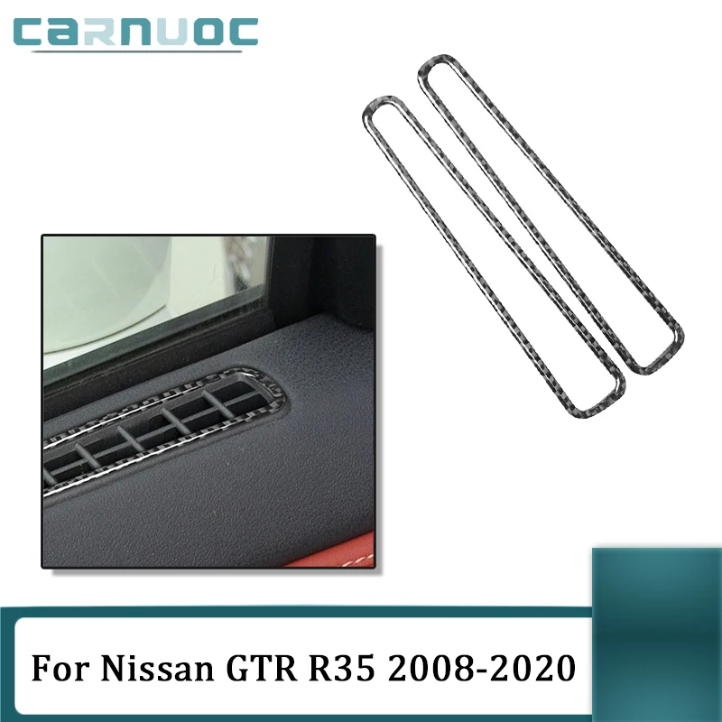 

For Nissan GTR R35 2008-2020 Carbon Fiber Window Vent Defogging Stickers Frame Strip Car Styling Interior Accessories