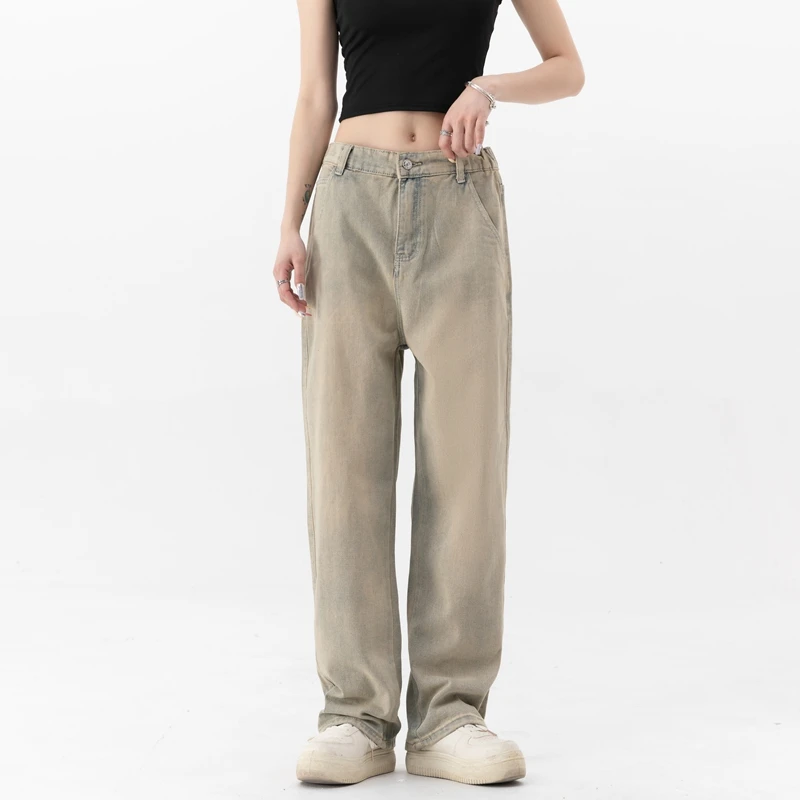 

Retro Wide Leg Jeans for Women New Autumn Winter High Waist Loose Straight Leg Denim Pants Vintage Minimalist Blue Jeans Women