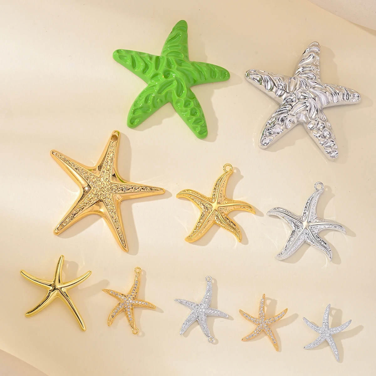 

Оптовая продажа с фабрики, золотой цвет, латунь и морская звезда, подвески, подвески, ожерелье и браслет, серьги, ювелирные аксессуары своими руками