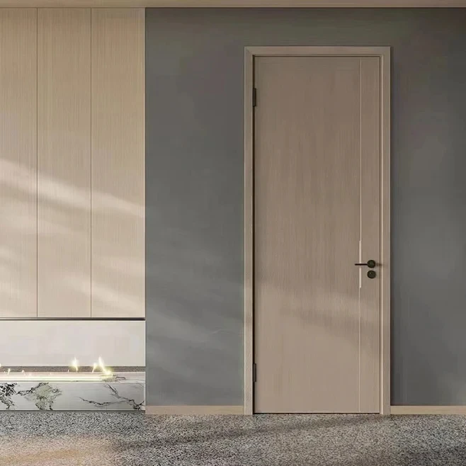 Modern Good Quality Luxury Complete Set Soundproof Solid Color Wooden Doors Interior Doors Bedroom Doors