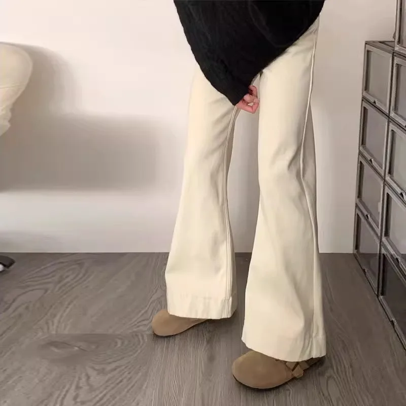 Slimming High Waist Wide Leg Jeans Women's Micro Flared Loose Fit Thin Cotton Denim Pants Spring Season Ladies Fashion