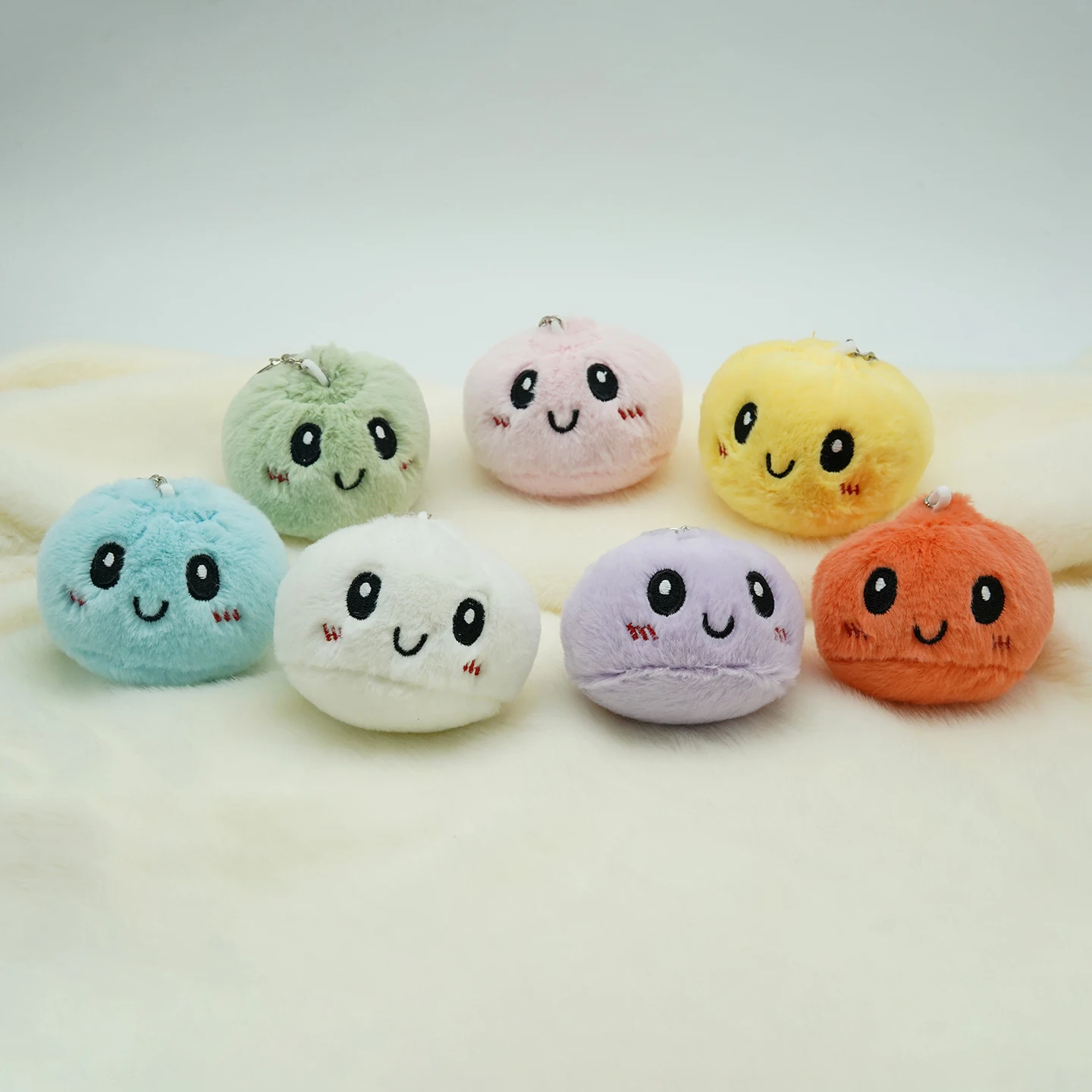 TreasuringU 2026 New Cute Steamed Bun Stuffed Doll 7-Color Baozi Shaped Keychain Bag Food Plushie Birthday Gits