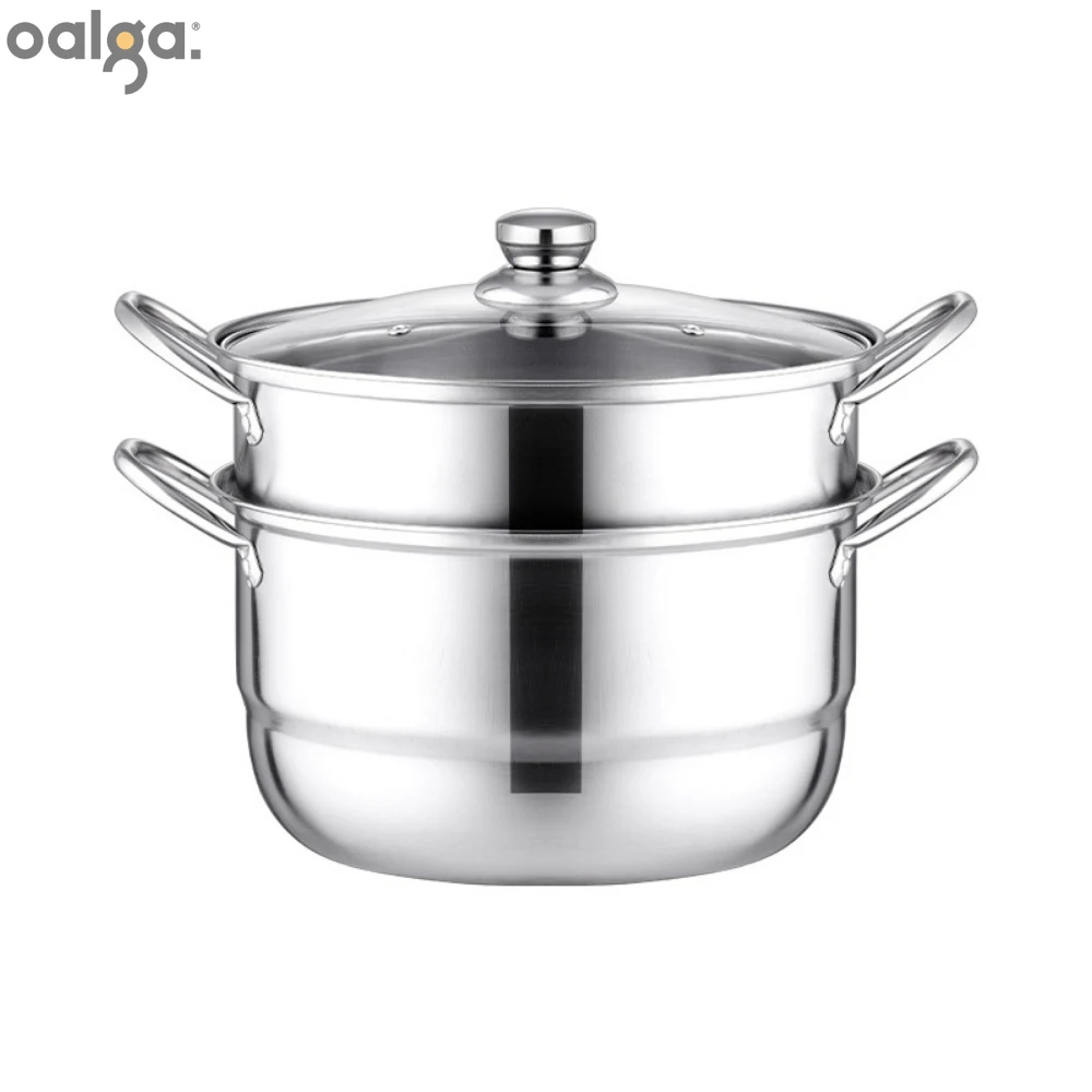 Boilers Stainless Steel 2 Layer Thickened Steamer Pot Steam Cooker Steamer Christmas Gift Steamer Cooker Steaming Double Boiler