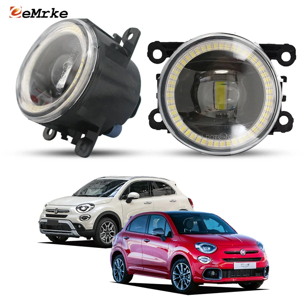 

Upgrade Led Angel Eye Fog Lights Lens 30W DRL Halogen Fog Lamp For Fiat 500X Cross Trekking Sport 500X Connect 2018-2023
