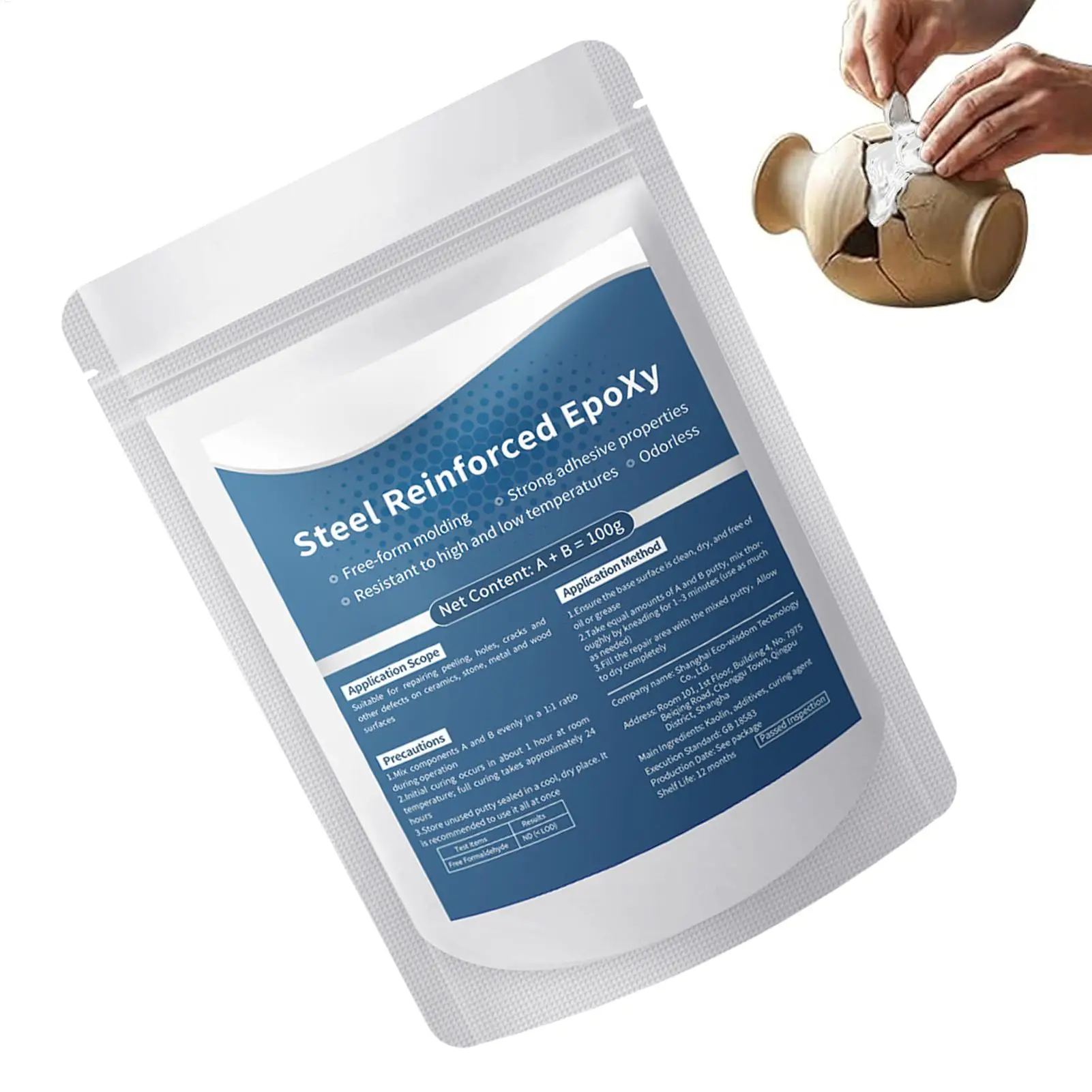Steel Reinforced Epoxys Puttys High Strength 2 Part Filler Fast Repair Clay Waterproof Heat Resistant Concrete Pipe Crack Repair