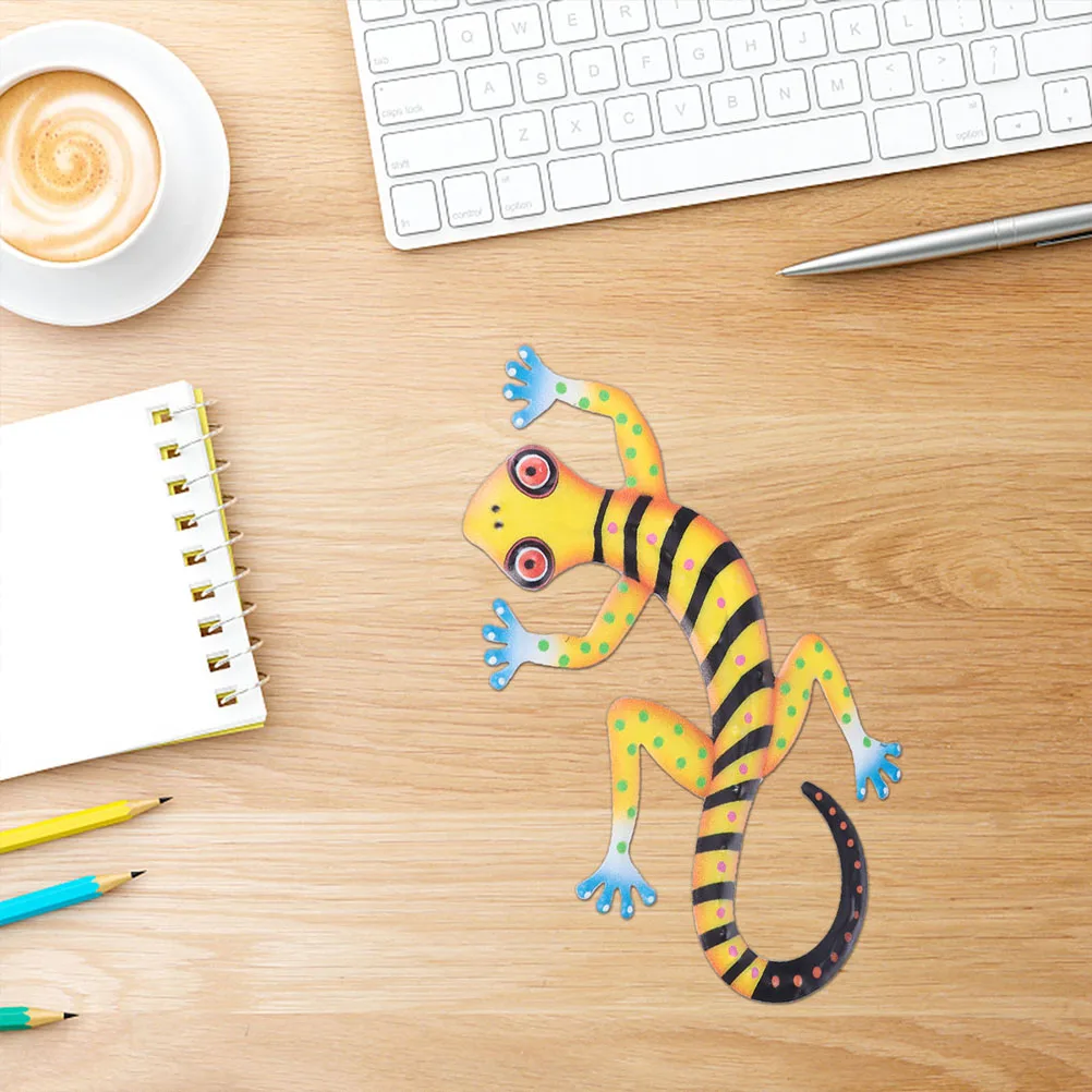 

Wrought Iron Wall Art Decor 3D Metal Gecko Hanging nament Sculpture Home Decor Outdoor Indoor Garden Fence Porch Patio