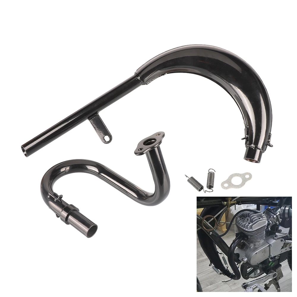 Motorcycle Split Pipe Exhaust Muffler For 2 Stroke 50cc 66cc 80cc 100cc Engine Gas Motorized Bicycle Motor Bike Parts