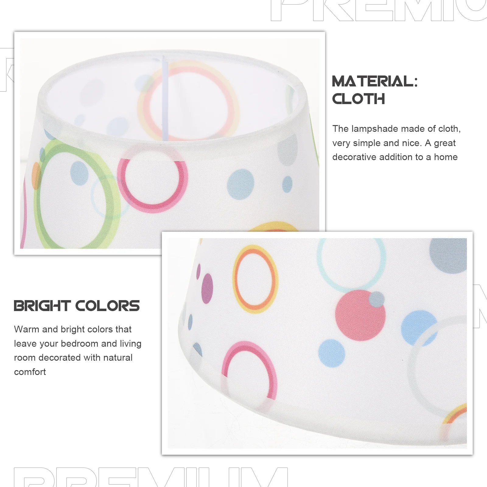 

Cloth Lampshade Table Lamp Cover Replacement Floor Light Shade E27 Decorative Lamp Shade Accessory for Bedroom Living Room