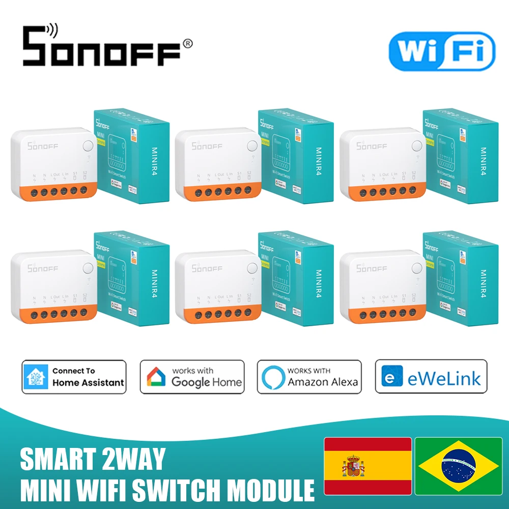 SONOFF Mini R4 Smart Wifi Switch 2-Way Control R5 S-MATE Wierless Control Smart Home Works With Alexa Google Home Yandex Alice