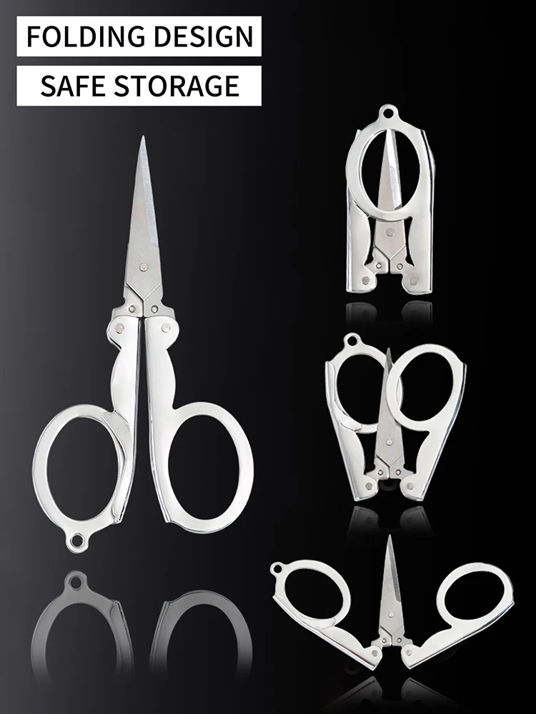 1/3pcs Stainless Steel Foldable Scissors Mini Portable Pocket Scissors For Travel Emergencies Tailor Scissors