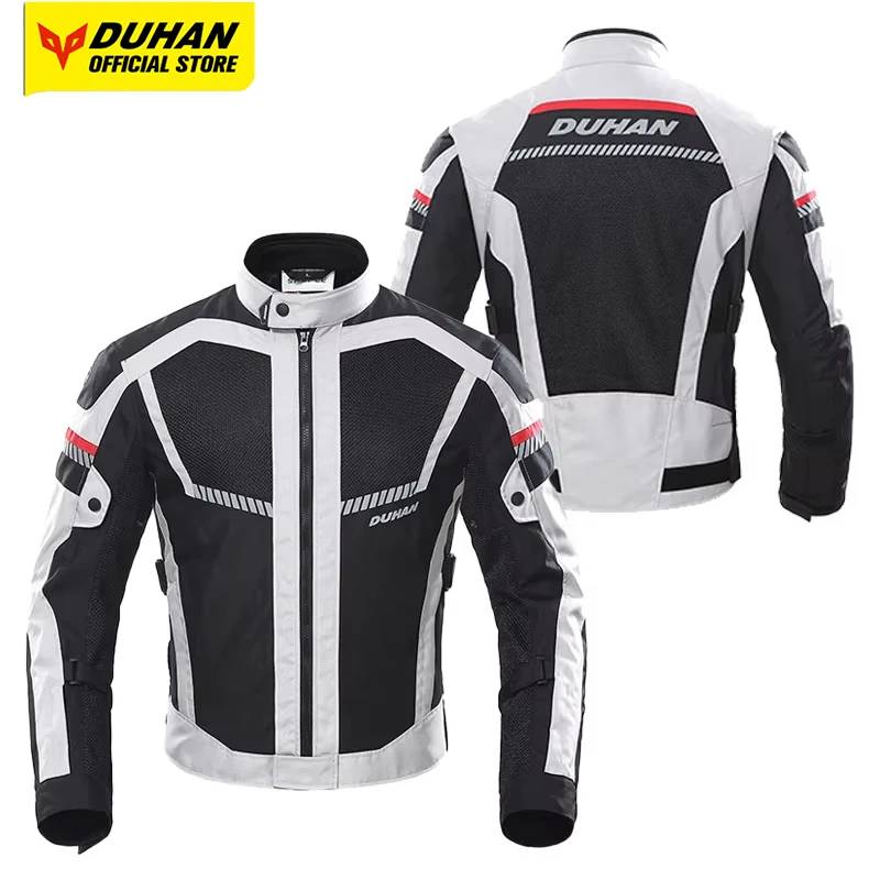 

DUHAN Motorcycle Jacket Summer Mesh Breathable Motorbike Riding Jacket Anti-fall Motocross Jacket Chaqueta Men Moto Coat