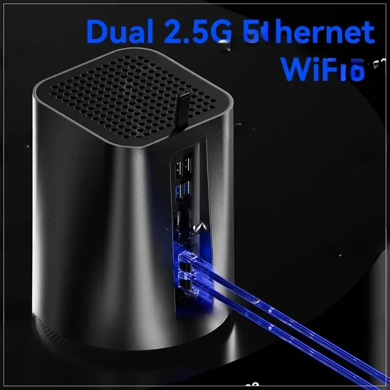 NVME SSD 2X2.5/3.5 "HDD RAID NAS Mini PC I Ntel N150 Ryzen 7 5825U DDR4 M.2 جدار الحماية R خارجي P Fsense Wi Fi6 Windows 11 FreeNAS