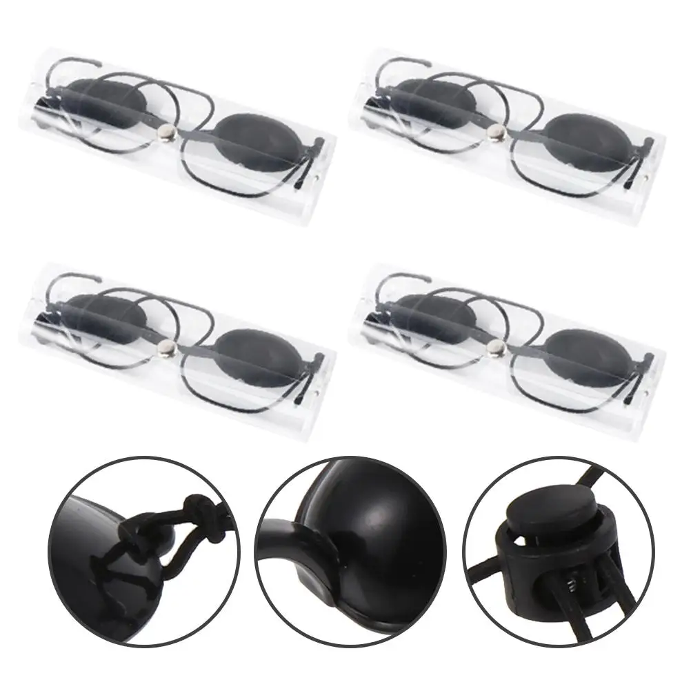 4 Sets Beauty Mask LED Light Eye Cover Protective Goggles Shading Safety Patch Sunbathing Infrared Glasses