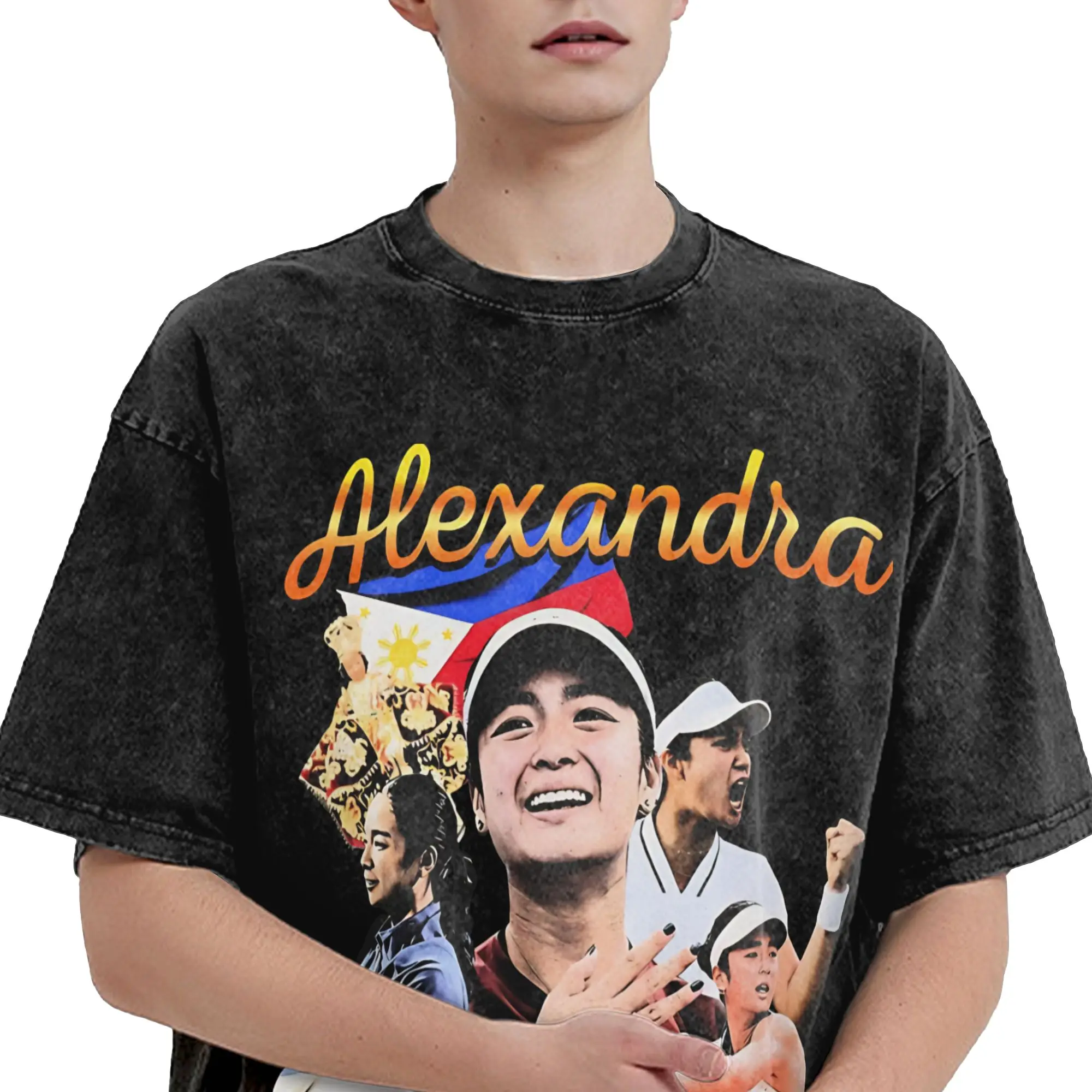 Alexandra Alex Eala tennis 2026 Merch Washed T Shirt Men Women Streetwear Hip Hop T-Shirt Summer  Tees Tops Short Sleeve