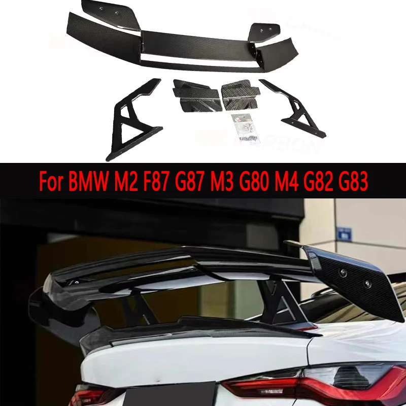 

For BMW M2 F87 G87 M3 G80 M4 G82 G83 Carbon Fiber Tail fins Rear Trunk Spoiler Guide Wing Rear Wing Car Trunk Diverter Body Kit