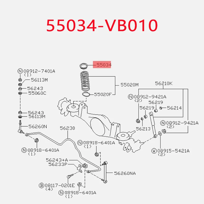For Nissan Patrol Y60 Y61 Safari Shock Absorber Spring Pad Coil Spring Cushion Patrol GU GQ 54034-VD20B 55034-VB010
