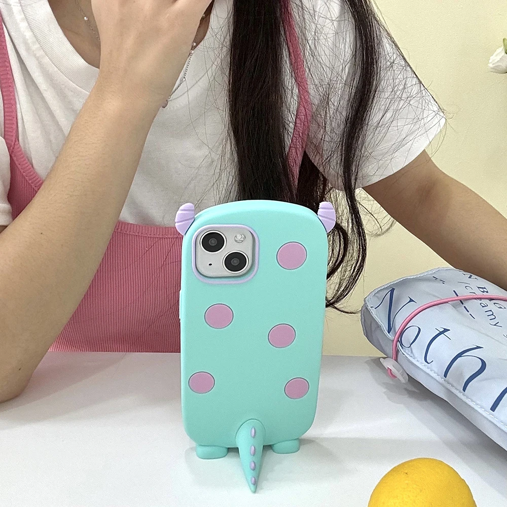 Für iPhone 11 12 13 14 15 Pro Max Lustige Cartoon Polden Sulley Monsters Dinosaurier Hülle Weiche Silikonhülle mit Ständerhalter – Detail 14