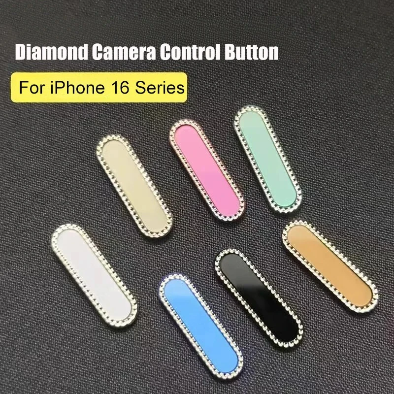 Glitter Diamond Camera Control Button Stickers For iPhone 16 Pro Max 16 Plus 16Pro Bling Sensitive Smart Island Capture Button