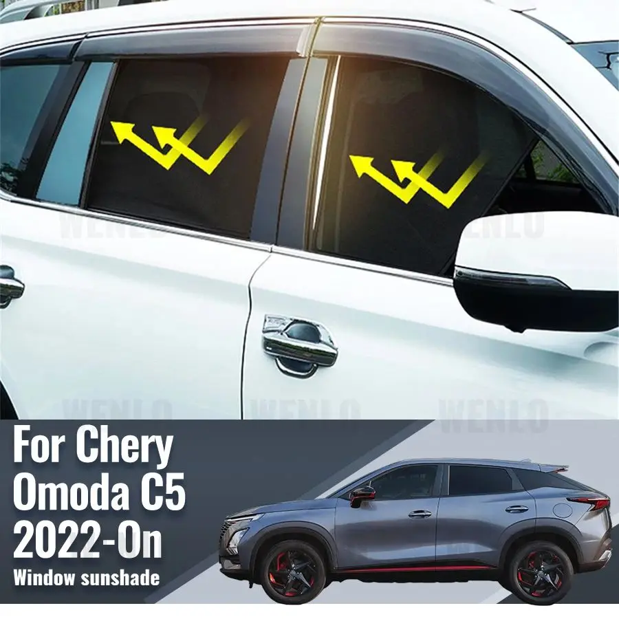 For Chery Omoda C5 5 FX 2022 2023 2024 2025 Car Curtain Window Sunshade Covers Magnetic Sun Shade Visor Solar Auto Accessories