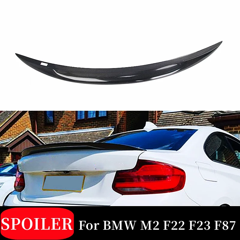 

Car Real Carbon Fibe Rear Trunk Spoiler Wings For 2014-2019 BMW 2 Series M2 F22 F23 F87 M Sport Tuning Accessories