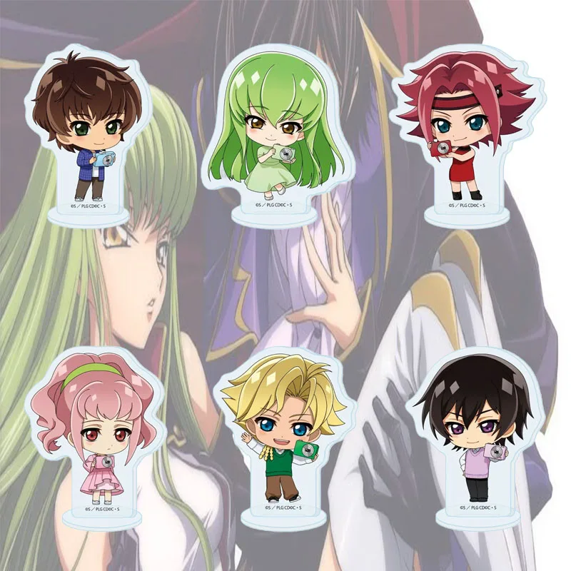 Code Geass: Lelouch of the Rebellion 10CM Cute Chibi Anime Acrylic Stand Figure Desk Decoration for Anime Fans Keychain