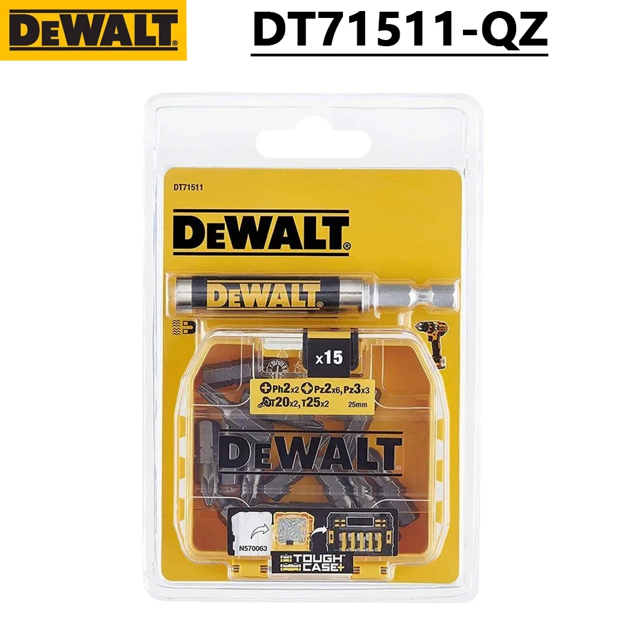 Imagem -06 - Dewalt-brocas Elétricas Chave de Fenda Bit Grupo Suporte Ímã Telescópico Insere Armazenamento Acessórios para Ferramentas Elétricas Dt71511 16 Pcs