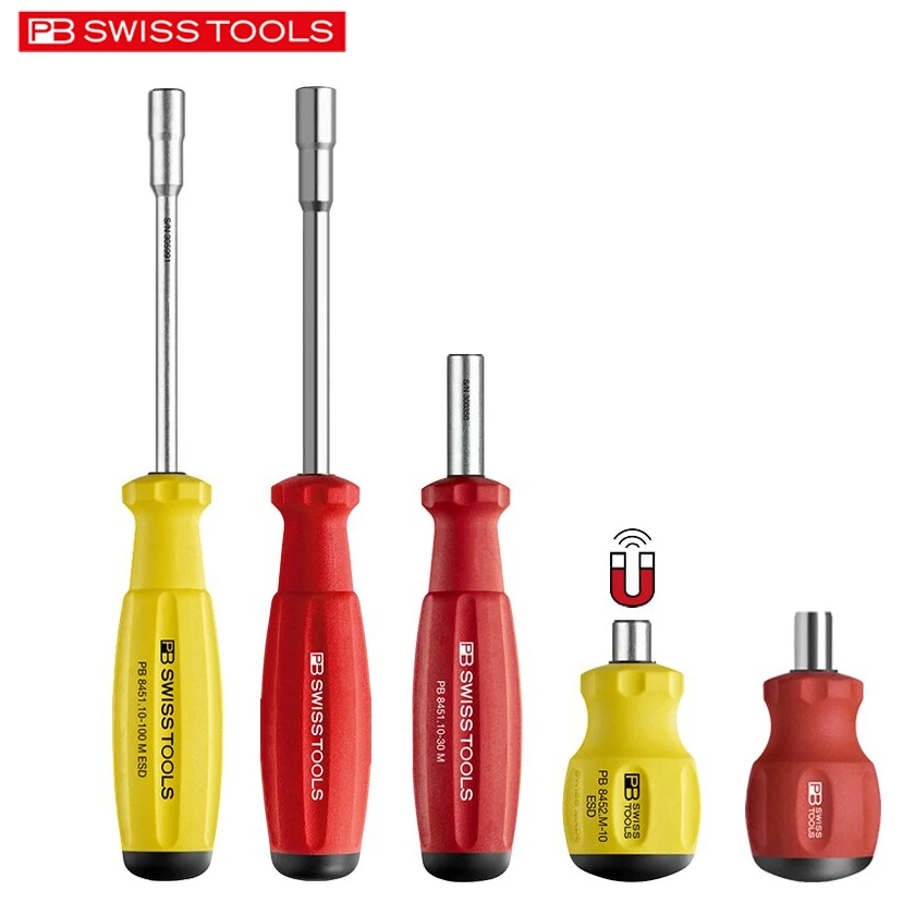 PB SWISS TOOLS 1/4''  antistatic screwdriver handle Swiss imported interchangeable bit socket multifunctional hand driver combi