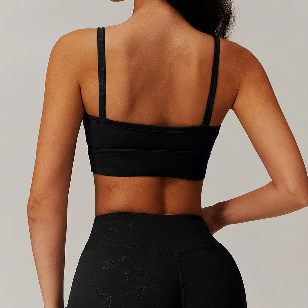 Sutiã esportivo feminino topo push up sutiã esportivo yoga ginásio treino colheita superior sutiã de fitness impresso esporte roupa interior respirável