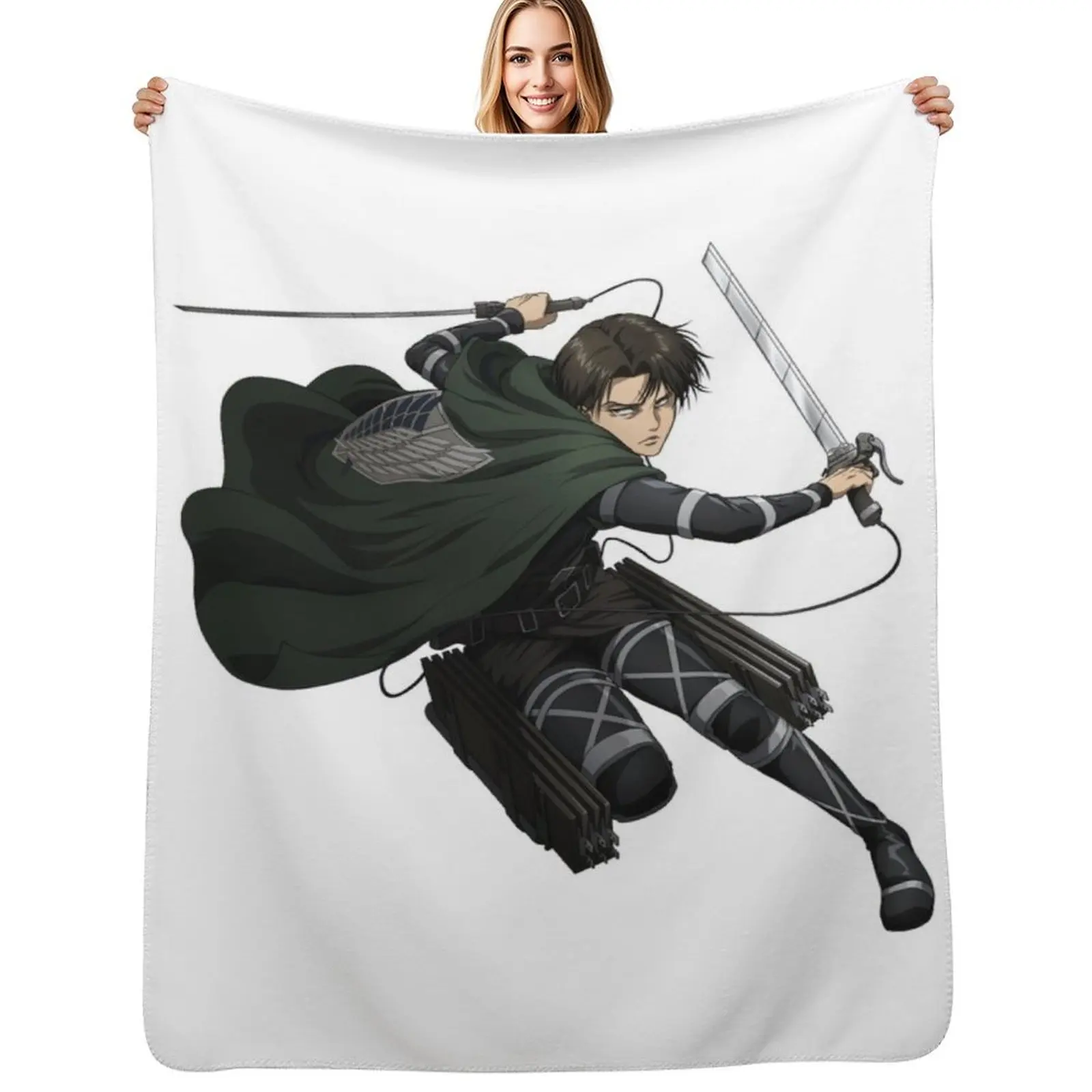 

Levi Ackerman Throw Blanket Plaid Soft Soft Plaid for babies Blankets