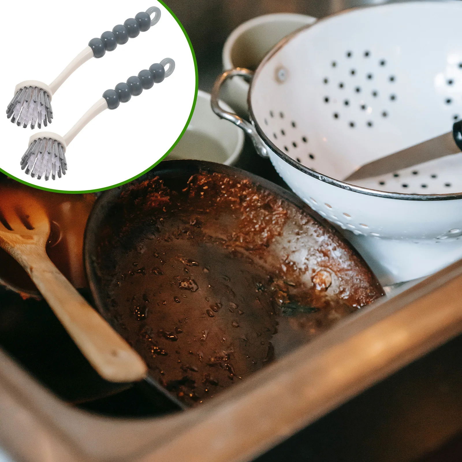 2 قطعة وعاء فرشاة الأطباق تنظيف فرشاة مقبض طويل شعيرات بالوعة المطبخ غسل أداة للمنزل بار متعدد الوظائف