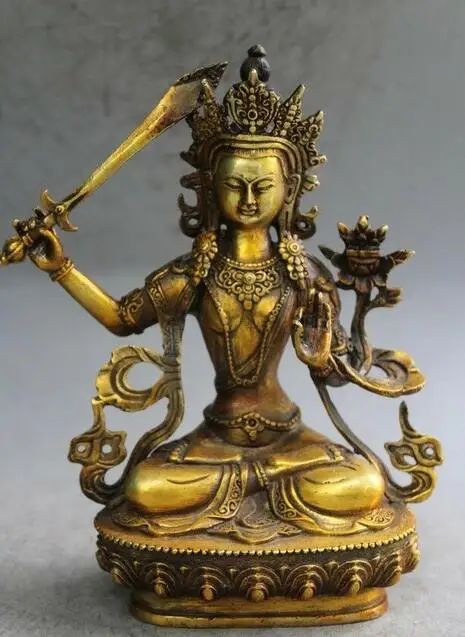 

China Old Tibet Tibetan Brass Buddhism Tara Buddha Guanyin Statue