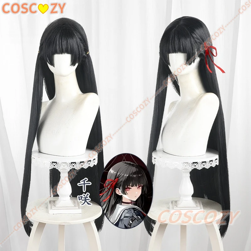 

Wuthering Waves Chisa Cosplay Wig Black Long Straight Hair Blunt Bangs Wigs For Women Girls Props Festival Free Wig Cap