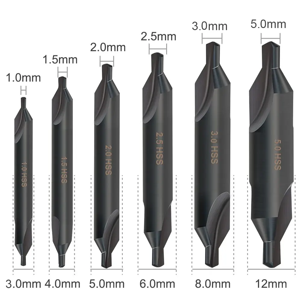 XCAN HSS połączone wiertarki kątowe 60 stopni zestaw części 1.0mm 1.5mm 2.0mm 2.5mm 3mm 5mm metalowe wiertło