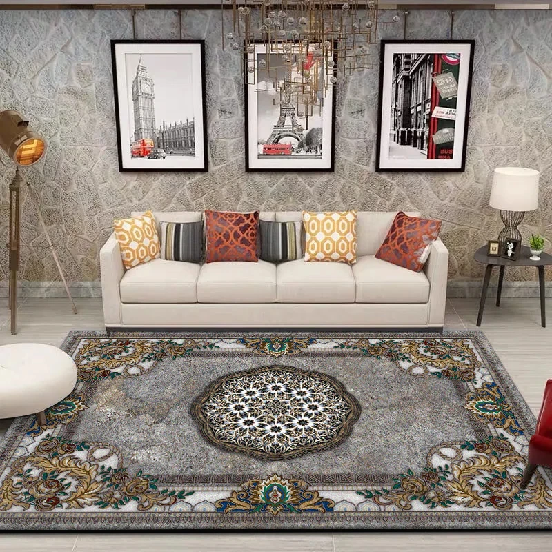 Retro American Style Carpet for Living Room Decoration Bedroom Carpets Large Size Luxury Lounge Rug Non-slip Coffee Tables Mat