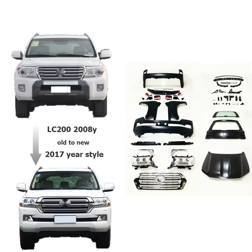 

Old to New Bodykit for Land Cruiser 2008-2015 LC200 Upgrade to 2016+ Style Facelift Car Accessories
