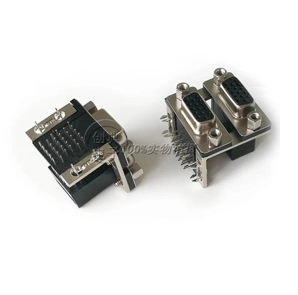 5 piece, Double layer DB mother DB15+DB15 stacked D-SUB row spacing 2.54 dual port HDR15 mother pair DR15 mother twin