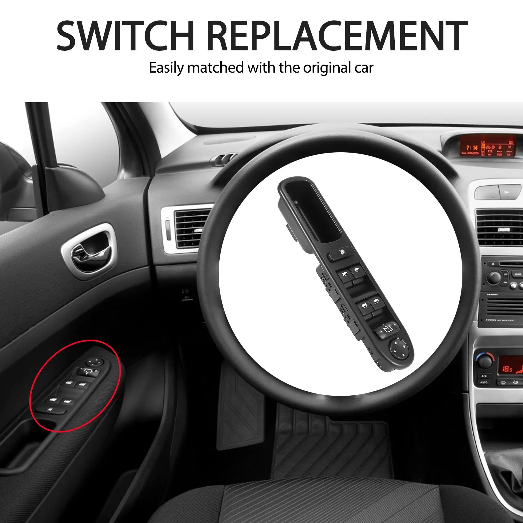 

AC54-Новый электрический переключатель стеклоподъемника, совместимый с Peugeot 307 2002-2014, 6554.KT