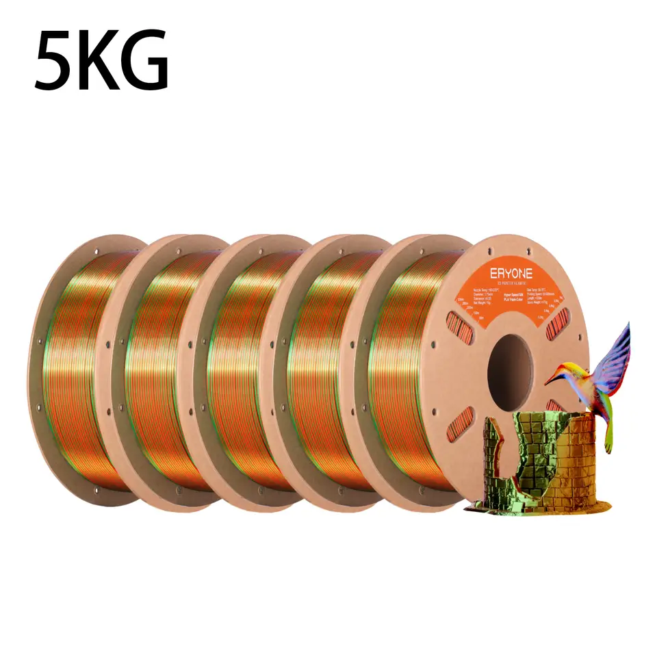 ERYONE Tri-Color Silk PLA 5 packs (5kg).