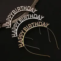 Sparkling Rhinestone Alphabet Hairband Classic Happy Birthday Headband Hair Accessories Party Party Tiara Festive Gifts