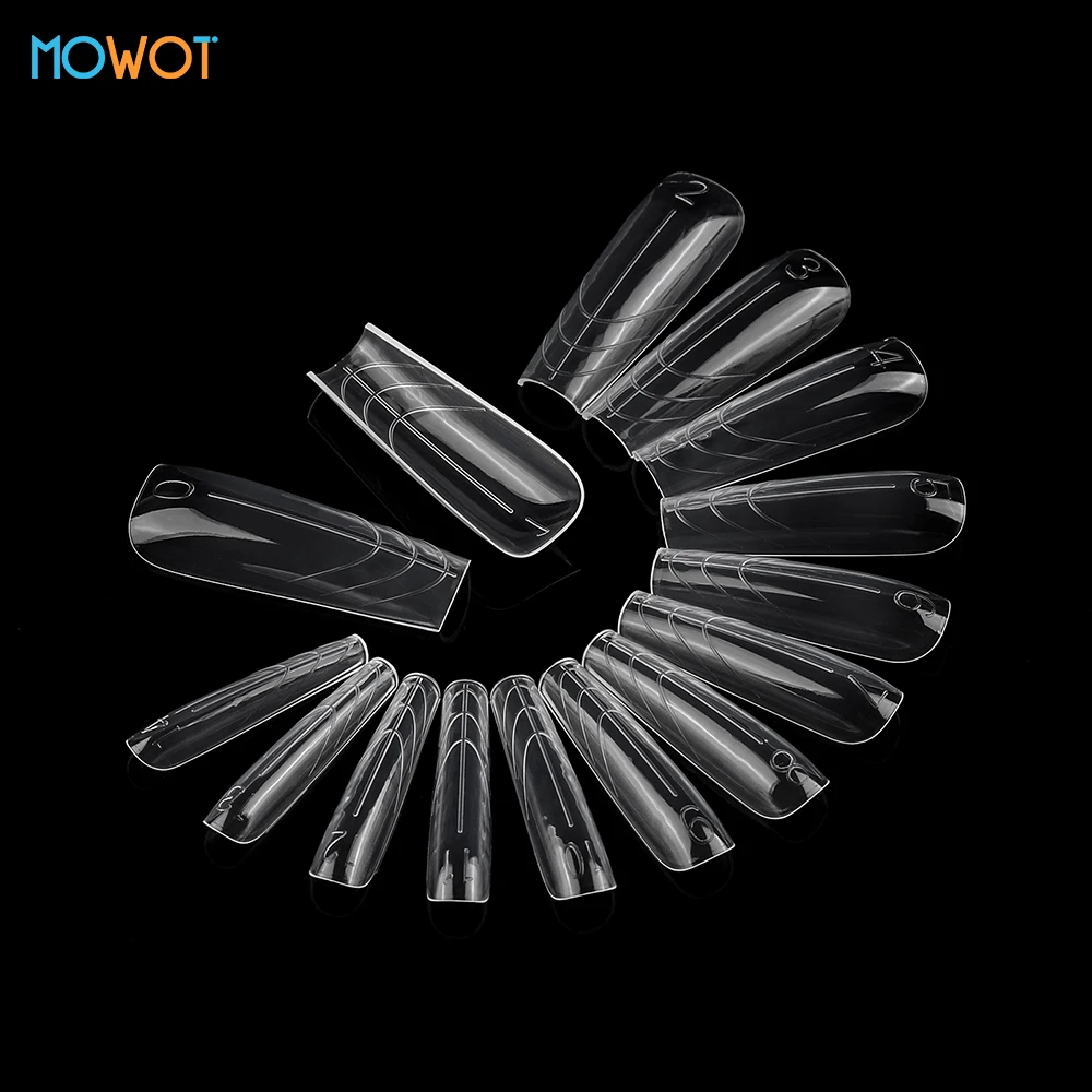 MOWOT توسيع أشكال الأظافر المزدوجة 150 قطعة غطاء كامل أظافر صناعية نصائح بولي جيل للأظافر قالب تمديد أظافر أكريليك أشكال علوية علوية 15 مقاسات
