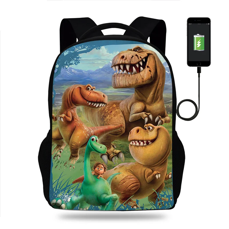 

Disney The Good Dinosaur Backpack Boys Girls School Bag Teenager Book Bags Men Women Rucksack USB Travel Knapsack Mochila