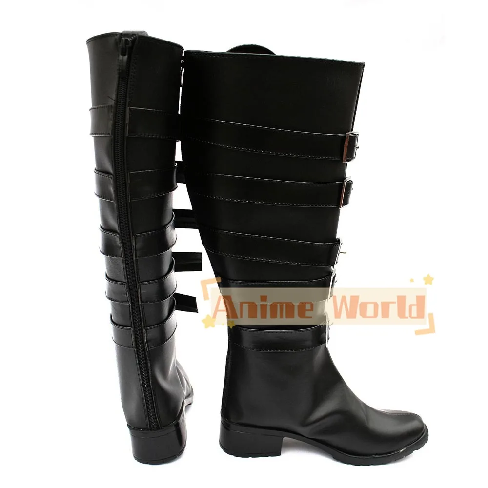 Alice Madness Returns Cosplay Schuhe für Erwachsene Damen Herren Halloween Weihnachtsfeier Schwarze PU-Lederstiefel