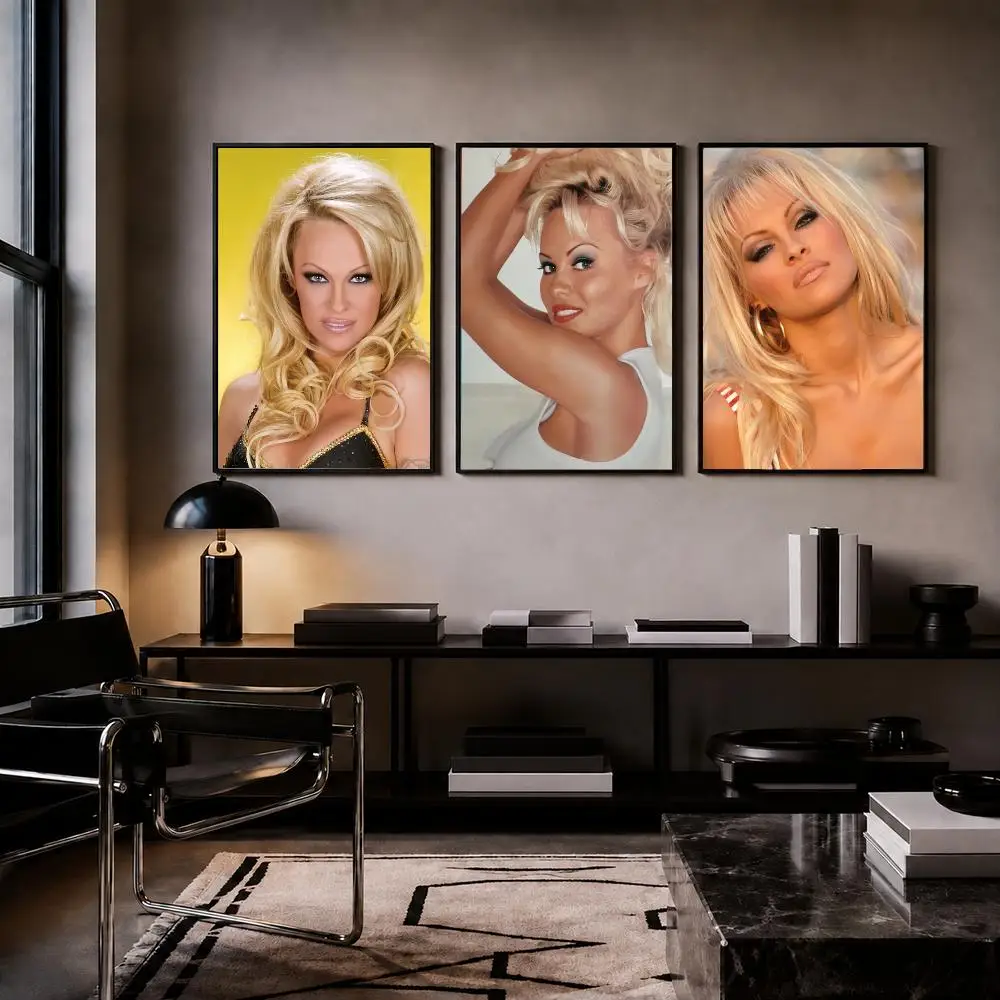 Celebrity P-Pamela Anderson Poster Trendy HD PP Paper Waterproof Wall Art Print for Bedroom Living Room Decor