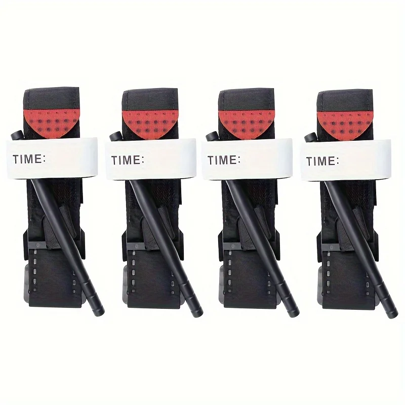 

4 упаковки тактических жгутов, медицинские жгуты для аварийного кровотечения, жгуты для одноручного применения для кемпинга, боевых таксов