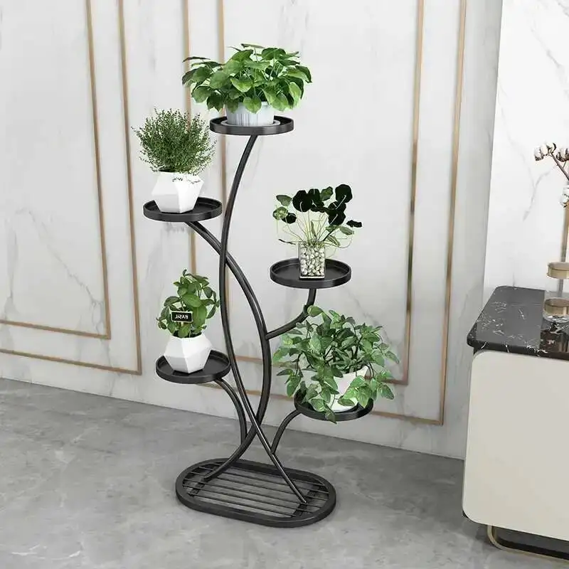 رفوف نباتات إبداعية إسكندنافية مظهر مجرد لغرفة المعيشة أرفف نباتات منزلية داخلية أثاث حديقة في الشرفة وضعية FYPS