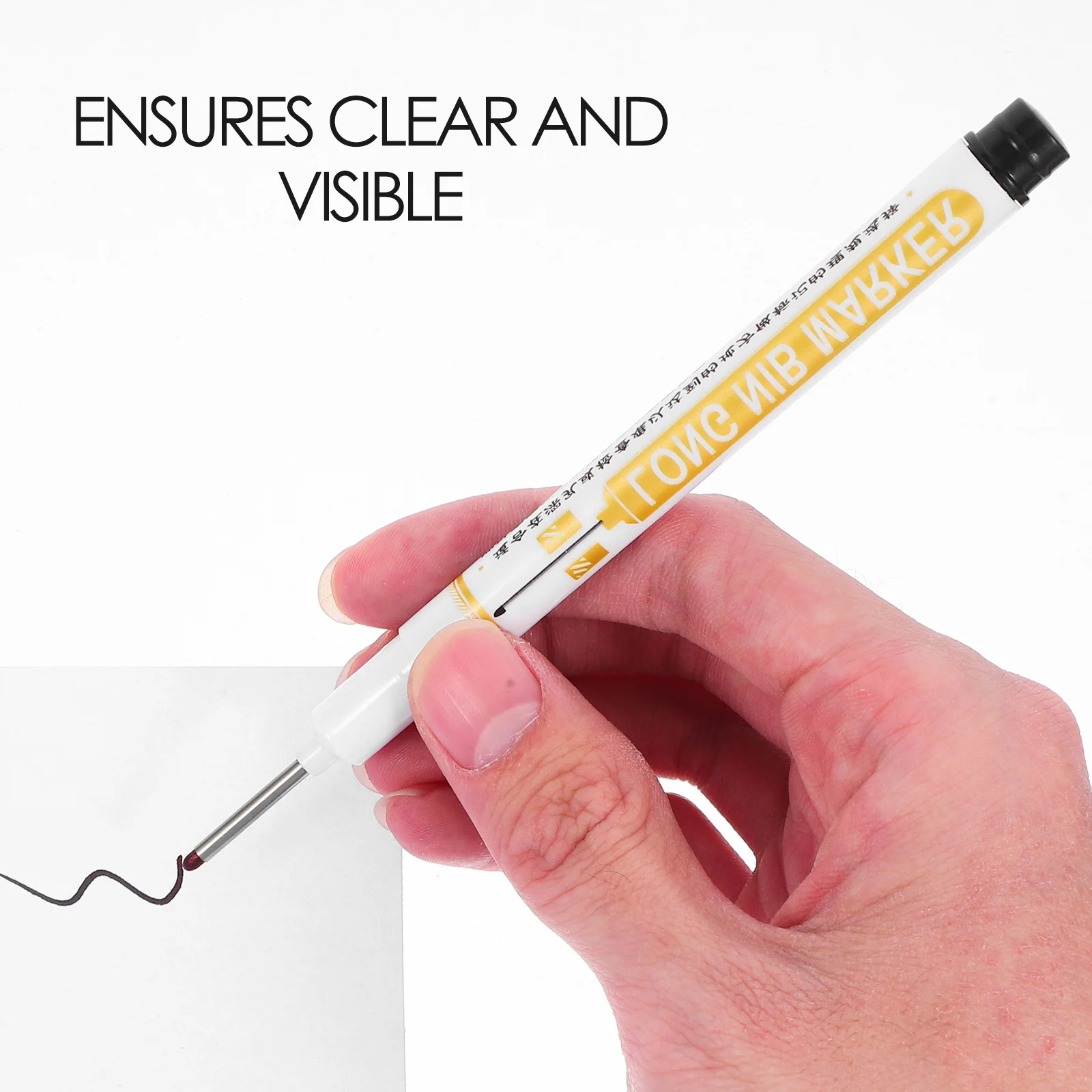 6本入り永久マーカーペン 木工建設用 長期精密マーキングツール 大工 DIY ホームプロジェクト用