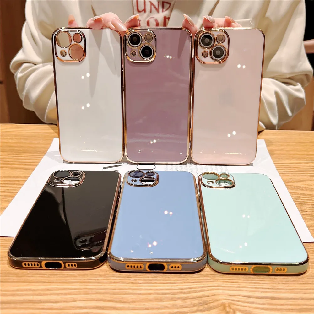 Plating Case For Samsung Galaxy S22 S21 Plus S23 Ultra S20 FE A32 A52 A22 A52 A53 A51 A32 A22 A12 A33 A72 4G 5G Soft Phone Cover