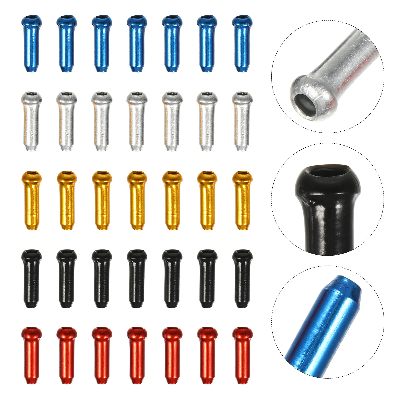 

50 Pcs Brake Line Cap Aluminum Alloy Bike Cable Tail End Locks Crimp Ends Suitable Most Bikes Safe Riding Wide Use