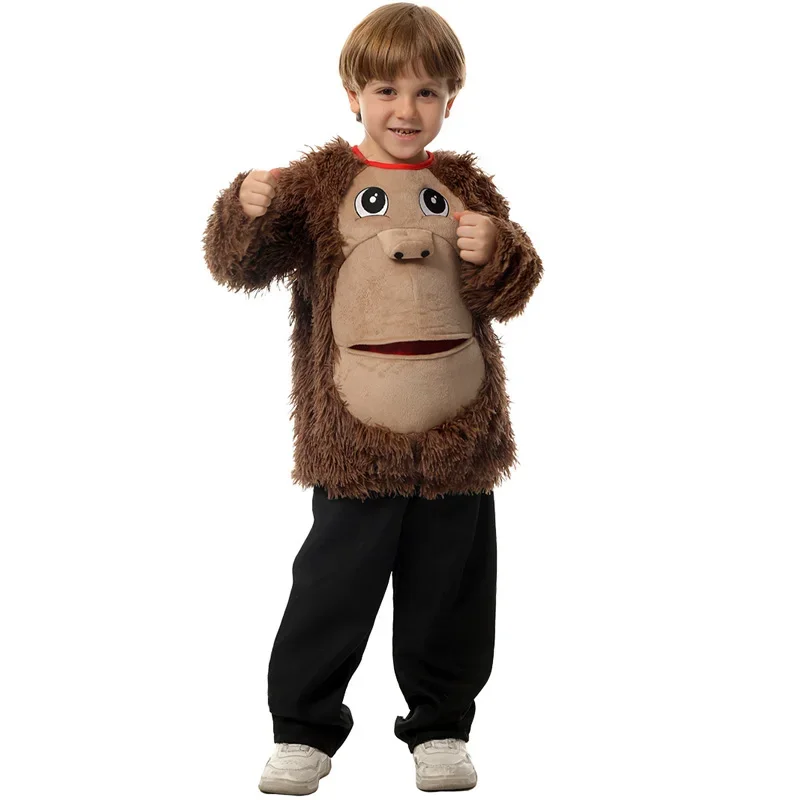 Costume de ajuster ille imprimé en 3D pour enfants, chemise à fourrure, orang-outan mignon pour garçon, Halloween, carnaval de Pourim, robe de paupières, nouveauté, 2024