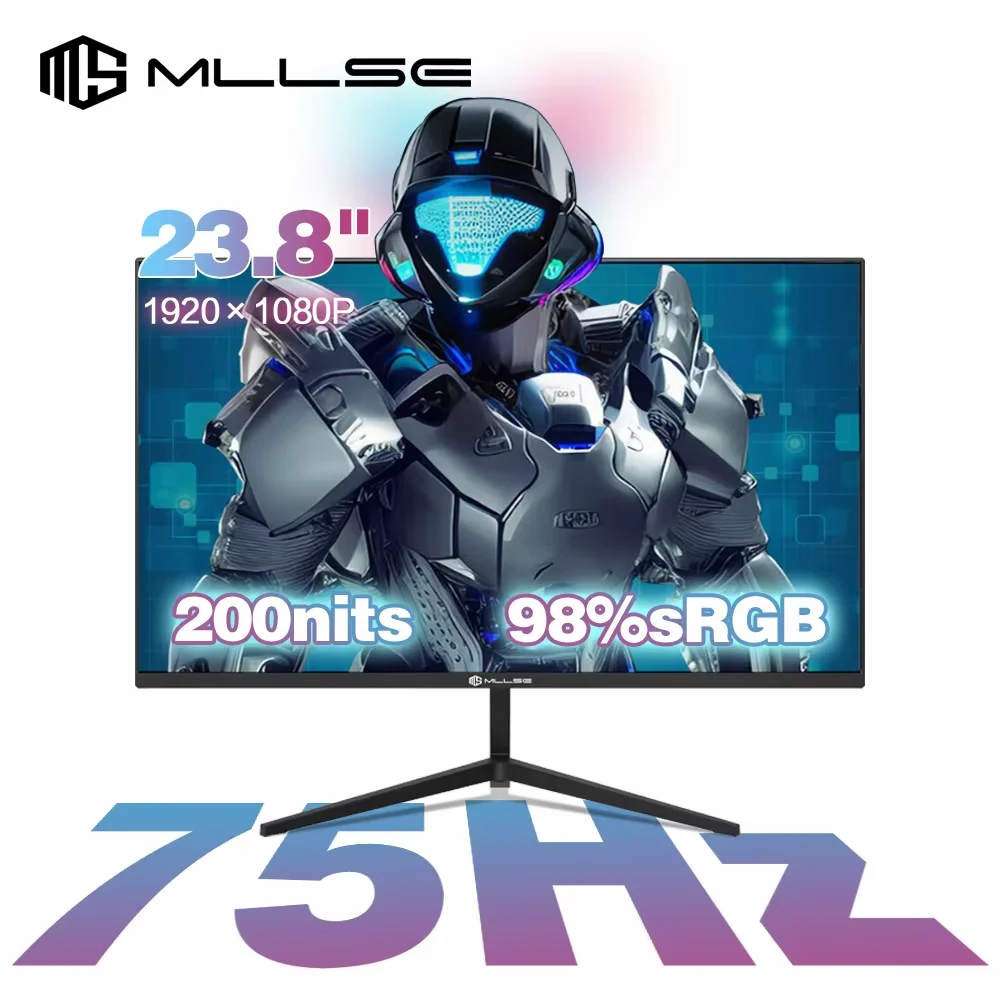 MLLSE 23.8 Inch Monitor 75Hz IPS Lcd Display FHD Desktop Gaming Computer Screen Flat Panel HDMI-compatible/VGA 1920*1080